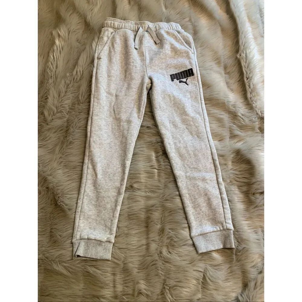 Puma Kids Heather Gray Sweatpants Medium